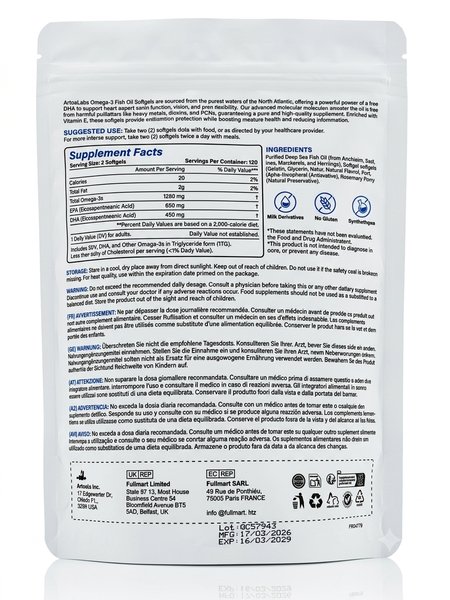 Omega-3 Fish Oil 1 280 mg (240 Softgels)