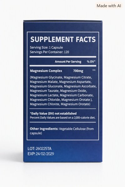 Magnesium 12-in-1 Complex 700 mg (120 Capsules) – Manga Health