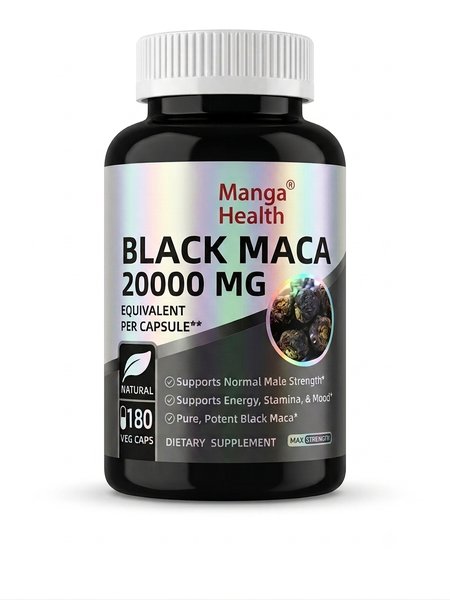 Black Maca 20000 mg - Manga Health® - 180 Veg Caps