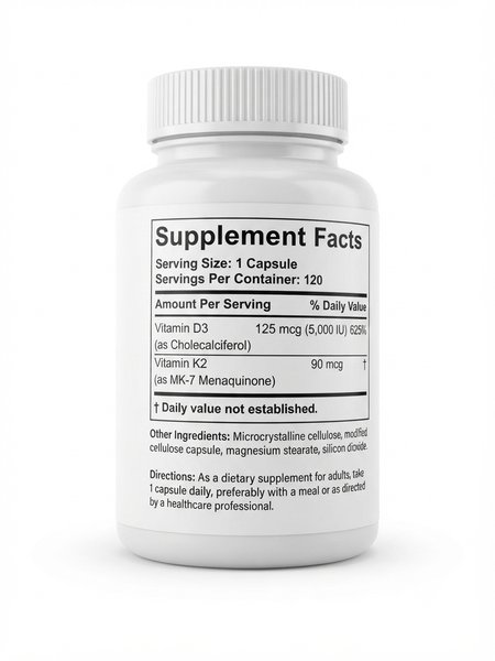 Vitamin K2 + D3 (2 in 1 Support) - Manga Health® - 120 Capsules