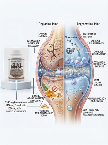 Joint Support - Advanced Formulation - Manga Health® - 180 Comprimés