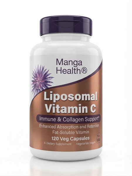 Liposomal Vitamin C (Immune & Collagen Support) - Manga Health® - 120 Veg Capsules