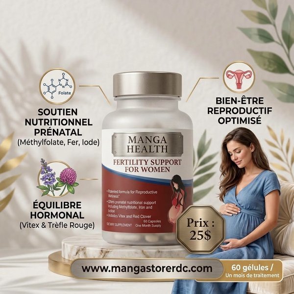 Fertility Support for Women | Soutien de la Fertilité & Bien-être Reproductif • 60 Gélules
